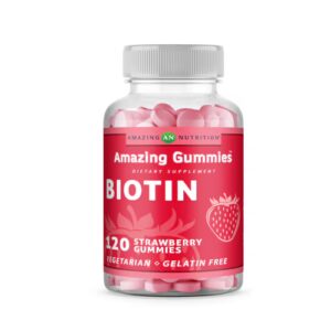 Gomas de Biotina Amazing Nutrition Morango - 120 Gomas