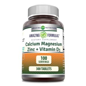 Amazing Nutrition Cálcio Magnésio Zinco + Vitamina D3 - 300 Comprimidos