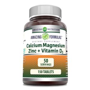 Amazing Nutrition Cálcio Magnésio Zinco + Vitamina D3 - 150 Comprimidos