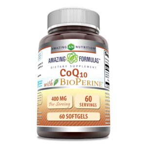 Amazing Nutrition CoQ10 com Bioperine -- 400 mg - 60 Cápsulas Gelatinosas