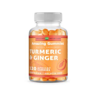 Gomas de curcumina e gengibre Amazing Nutrition com damasco - 120 gomas