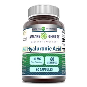 Ácido Hialurônico Amazing Nutrition - 100 mg - 60 Cápsulas