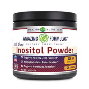 Pó de Inositol Amazing Nutrition sem sabor - 600 mg - 16 oz