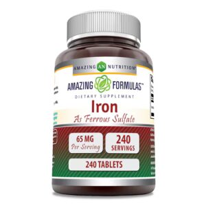 Amazing Nutrition Ferro como sulfato ferroso -- 65 mg - 240 comprimidos