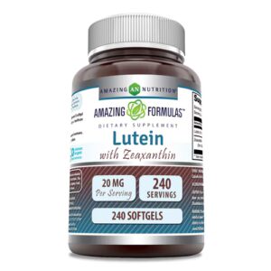 Luteína com Zeaxantina Amazing Nutrition - 20 mg - 240 Cápsulas Gelatinosas