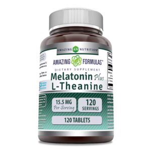 Melatonina e L-Teanina Amazing Nutrition - 15,5 mg - 120 comprimidos
