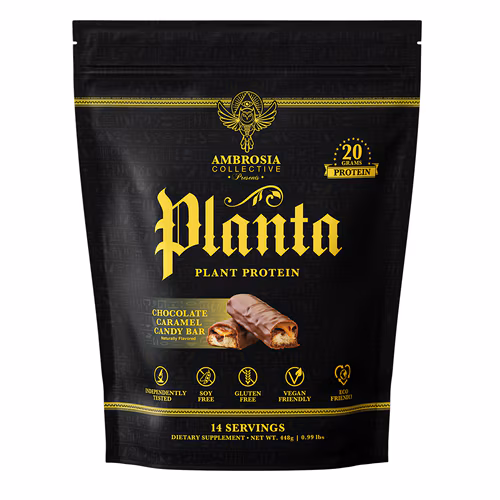 Barra de chocolate com caramelo e proteína vegetal Ambrosia Planta - 14 porções