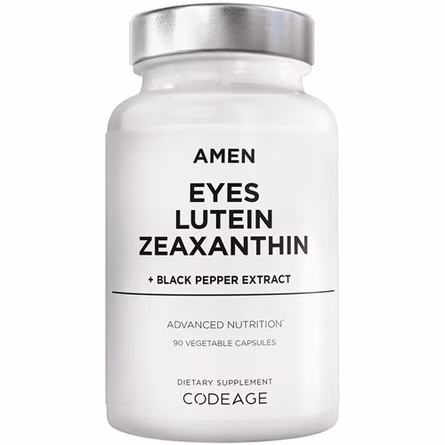 AMEN Eyes Luteína Zeaxantina - Raiz de Beterraba Vermelha - Pimenta-do-Reino - Vitaminas para a Saúde Macular Formala - 90 Cápsulas Vegetais