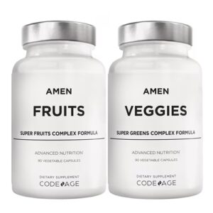 Pacote de Fórmula Super Daily Complex de Frutas e Vegetais AMEN - 180 Cápsulas Vegetais