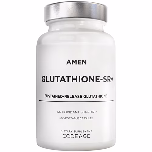 AMEN Glutationa-SR+ L-Glutationa Galactomanana de Liberação Sustentada Lecitina de Girassol -- 60 Cápsulas Vegetais