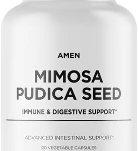 Semente de Mimosa Pudica AMEN - Desintoxicante de Parasitas Intestinais à Base de Ervas - 120 Cápsulas Vegetais
