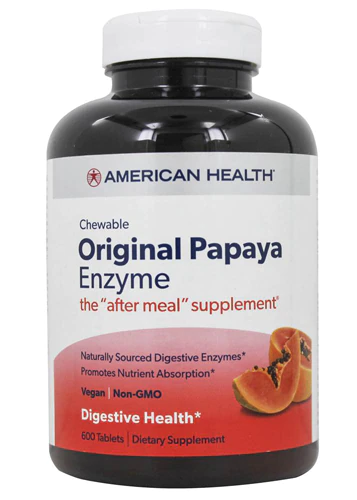 Enzima de mamão mastigável American Health Original - 600 comprimidos