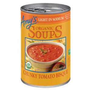 Sopa Orgânica Amy's Light em Sódio Bisque de Tomate em Pedaços -- 14,5 fl oz