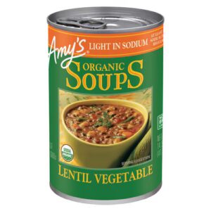 Sopa Orgânica de Lentilha e Vegetais da Amy's com Baixo Teor de Sódio - 425 ml