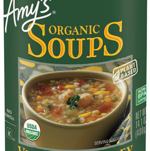Sopa Orgânica de Cevada Vegetal com Baixo Teor de Gordura da Amy - 14,1 fl oz