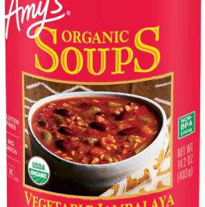 Sopa orgânica de legumes Jambalaya da Amy com feijão vermelho - 14,2 oz