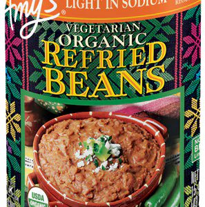 Feijão vegetariano orgânico refrito da Amy's com baixo teor de sódio tradicional - 15,4 oz