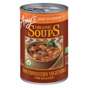 Sopa Orgânica Amy's Light em Sódio, Vegetais do Sudoeste Assados no Fogo - 14,3 fl oz