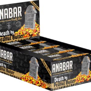 Barra de chocolate Anabar Death By Peanut Butter rica em proteínas - 2,39 oz cada / Pacote com 12