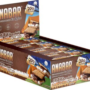 Barra de proteína Anabar com chocolate ao leite e s'mores para fogueira - 12 barras