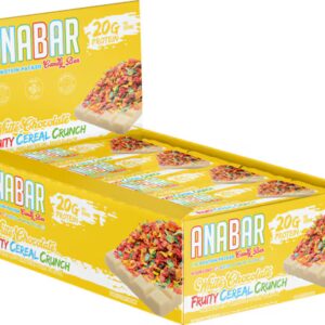 Barra de proteína Anabar com chocolate branco e cereal crocante com frutas - 12 barras