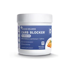 Ananda Wellness GLP-1 Support Carb Blocker Gummies Laranja -- 30 gomas pré-refeição
