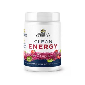Ancient Nutrition Clean Energy - Estimulante - Pó de Morango e Kiwi - 30 Porções