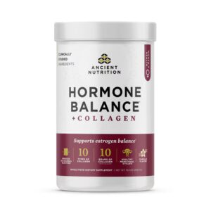 Colágeno para mulheres da Ancient Nutrition - Pó de suporte ao equilíbrio hormonal baunilha - 10,4 oz