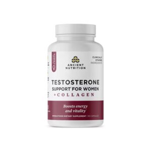 Colágeno Ancient Nutrition para Mulheres - Suporte de Testosterona - 90 Cápsulas