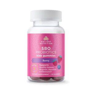 Probióticos SBO Berry da Ancient Nutrition Kids - 5 bilhões de UFC - 30 gomas