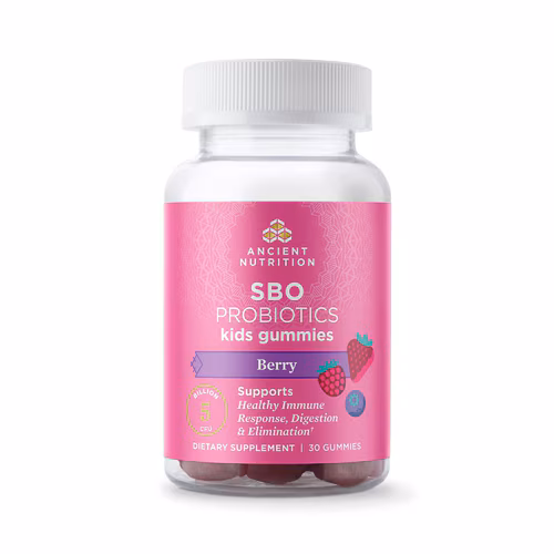 Probióticos SBO Berry da Ancient Nutrition Kids - 5 bilhões de UFC - 30 gomas