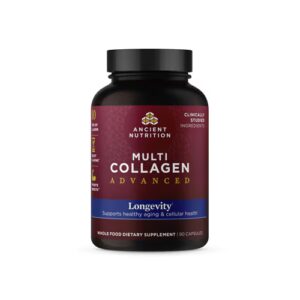Ancient Nutrition Multi Collagen Advanced - Longevidade -- 90 Cápsulas
