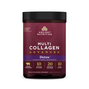 Pó Avançado de Multicolágeno Ancient Nutrition - Limpeza e Desintoxicação Sem Sabor - 36 Porções