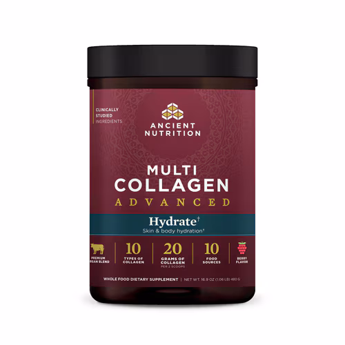 Pó Avançado de Multicolágeno Ancient Nutrition - Hydrate Berry - 30 Porções