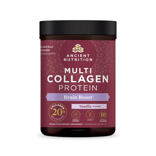 Proteína Multicolágeno Ancient Nutrition - Brain Boost Baunilha - 45 Porções
