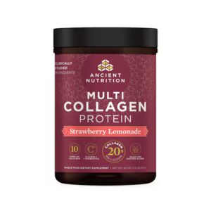 Proteína Multicolágeno da Ancient Nutrition - Limonada de Morango - 500ml