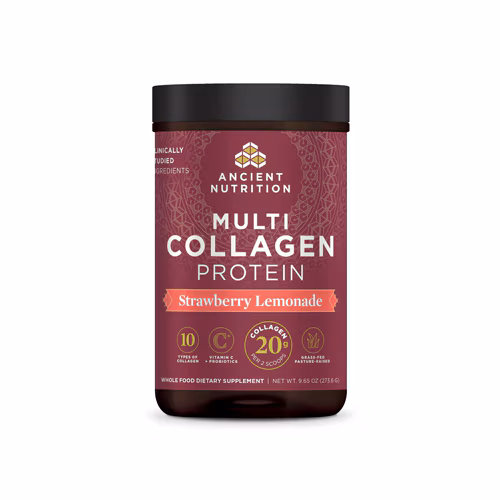 Proteína Multicolágeno da Ancient Nutrition - Limonada de Morango - 9,65 oz