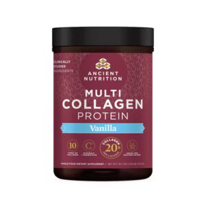 Proteína Multicolágeno de Baunilha da Ancient Nutrition - 16,8 oz