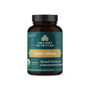 Juba de Leão Orgânica da Ancient Nutrition Clareza Mental e Concentração - 30 Comprimidos