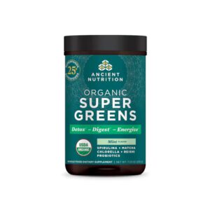 Ancient Nutrition Organic Super Greens Mint - 25 porções
