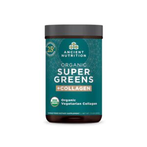 Ancient Nutrition Organic SuperGreens + Colágeno em Pó - 25 Porções