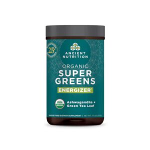 Ancient Nutrition Organic SuperGreens + Energizer Powder - 25 porções