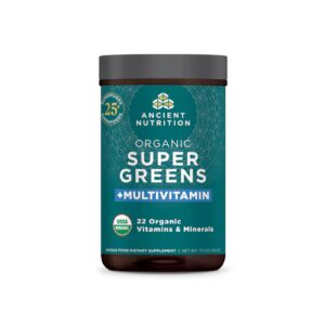 Ancient Nutrition Organic SuperGreens + Multivitamínico em Pó - 25 Porções