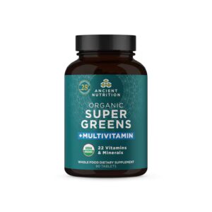 Ancient Nutrition SuperGreens Orgânicos + Multivitaminas -- 90 Comprimidos