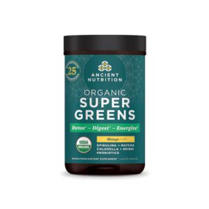 Pó SuperGreens Orgânico da Ancient Nutrition, Detox Digest Energize, 25 Porções de Manga -- 6,8 oz
