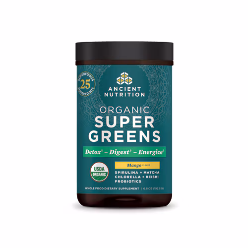 Pó SuperGreens Orgânico da Ancient Nutrition, Detox Digest Energize, 25 Porções de Manga -- 6,8 oz