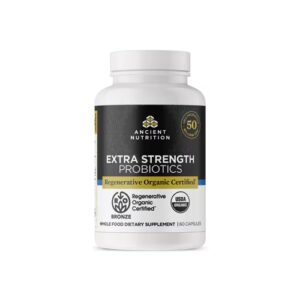Probióticos Extra Fortes Regenerativos com Certificação Orgânica da Ancient Nutrition - 50 bilhões de UFC - 60 Cápsulas