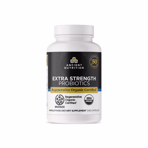 Probióticos Extra Fortes Regenerativos com Certificação Orgânica da Ancient Nutrition - 50 bilhões de UFC - 60 Cápsulas