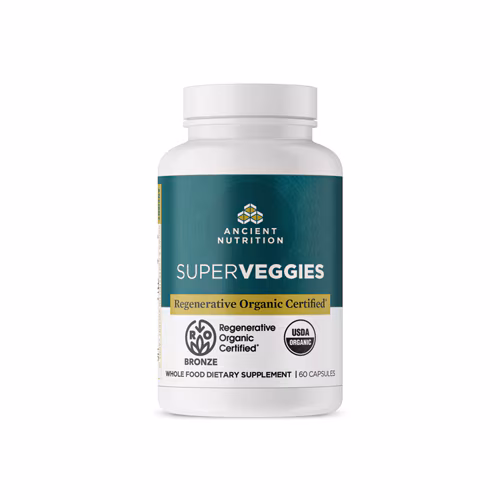 SuperVeggies orgânicos certificados e regenerativos da Ancient Nutrition - 60 cápsulas