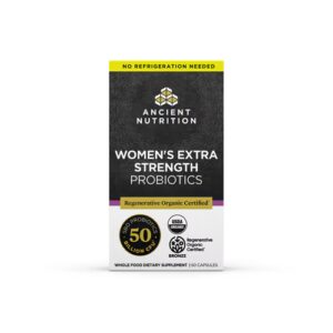 Probióticos Extra Fortes para Mulheres - 50 bilhões de UFC - 60 Cápsulas - Regenerative Organic Certified da Ancient Nutrition